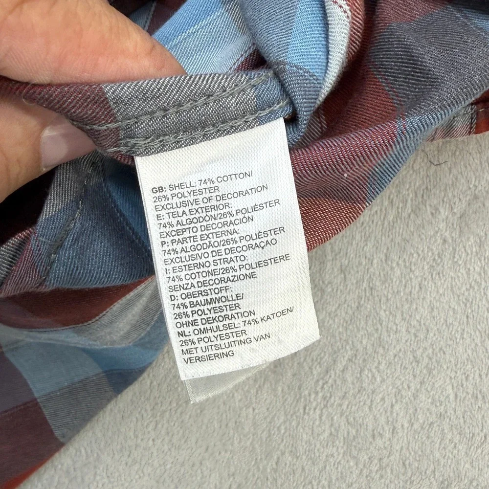 The North Face Button Down Shirt Men XL Blue Plaid Long Sleeve Hiking Gorpcore
